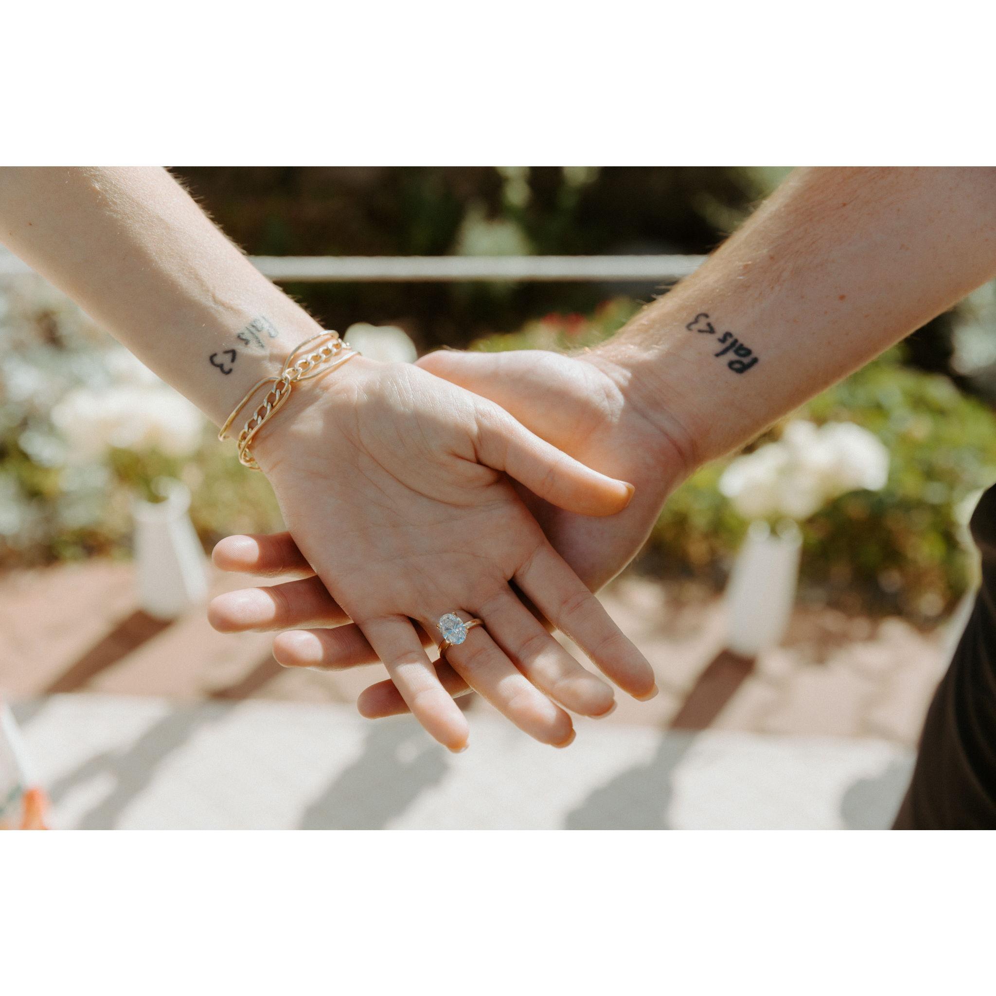 Our matching tattoos we got early on in our relationship