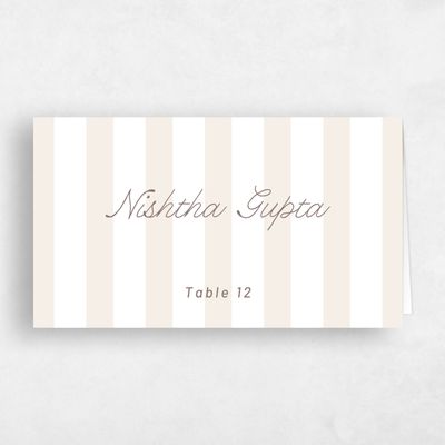 Linen, Beige Wedding Place Card - Sabbia
