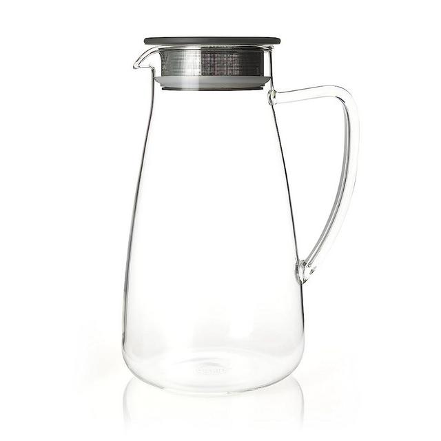 FORLIFE Flask Glass Iced Tea Jug, 64 oz, Charcoal