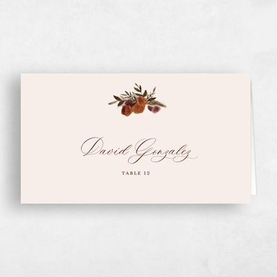 Orange Wedding Place Card - Chai