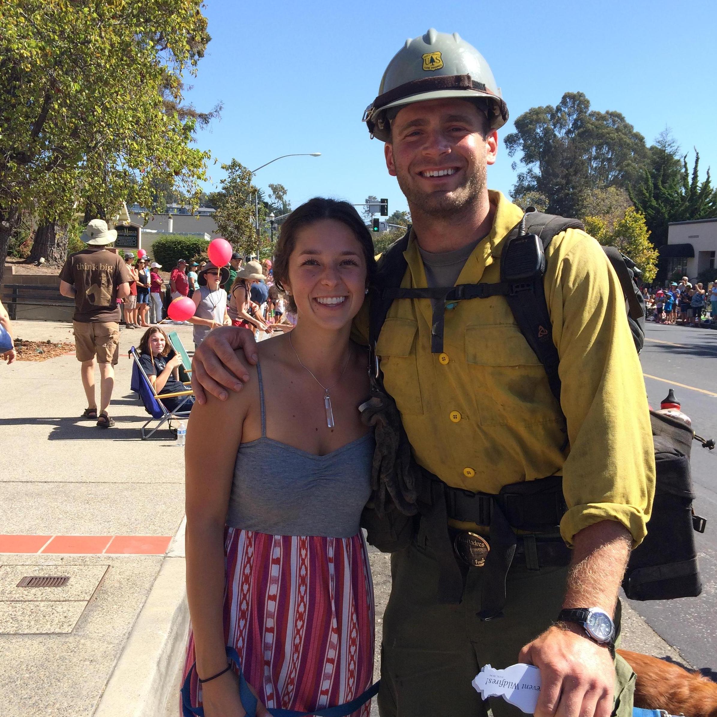At a parade in our little town.