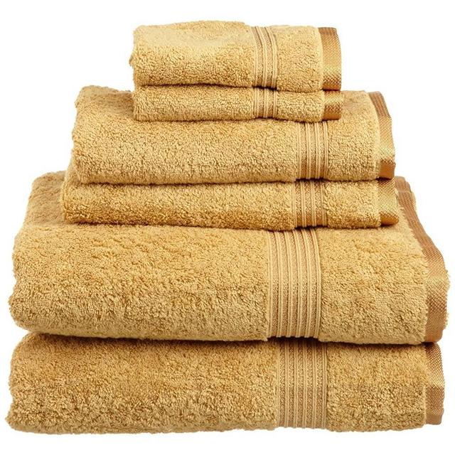 SUPERIOR Luxury Cotton Bath Towel Set - 6-Piece Towel Set, 600 GSM, Long-Staple Combed Cotton Towels, Gold
