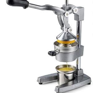 Eurolux Cast Iron Citrus Juicer | Extra-Large Commercial Grade Manual Hand Press | Heavy Duty Countertop Squeezer for Fresh Orange Juice (Bonus Stainless Steel Cup) (Gray)