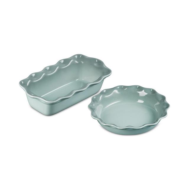 Le Creuset Stoneware Heritage Pie Dish & Fluted Loaf Pan Set