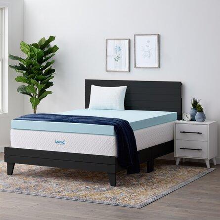 Gel and Aloe Infused 4" Memory Foam Mattress Topper Queen