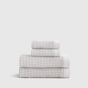 Organic Turkish Waffle Bath Towel Bundle - Silver