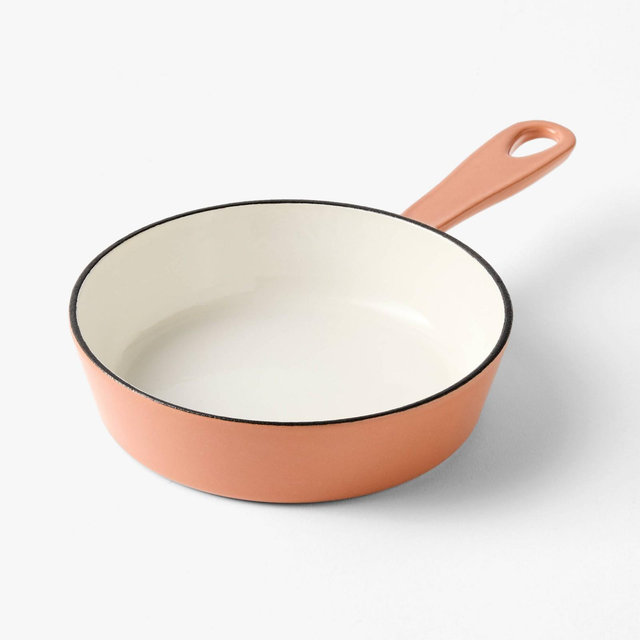 6" Enamel Skillet Terracotta - Figmint™: Cast Iron Handle, Oven-Safe, Induction Compatible, Hand Wash Only