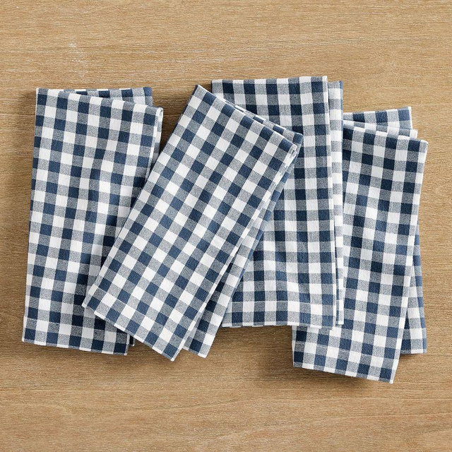 Baxter Gingham Napkins - Navy