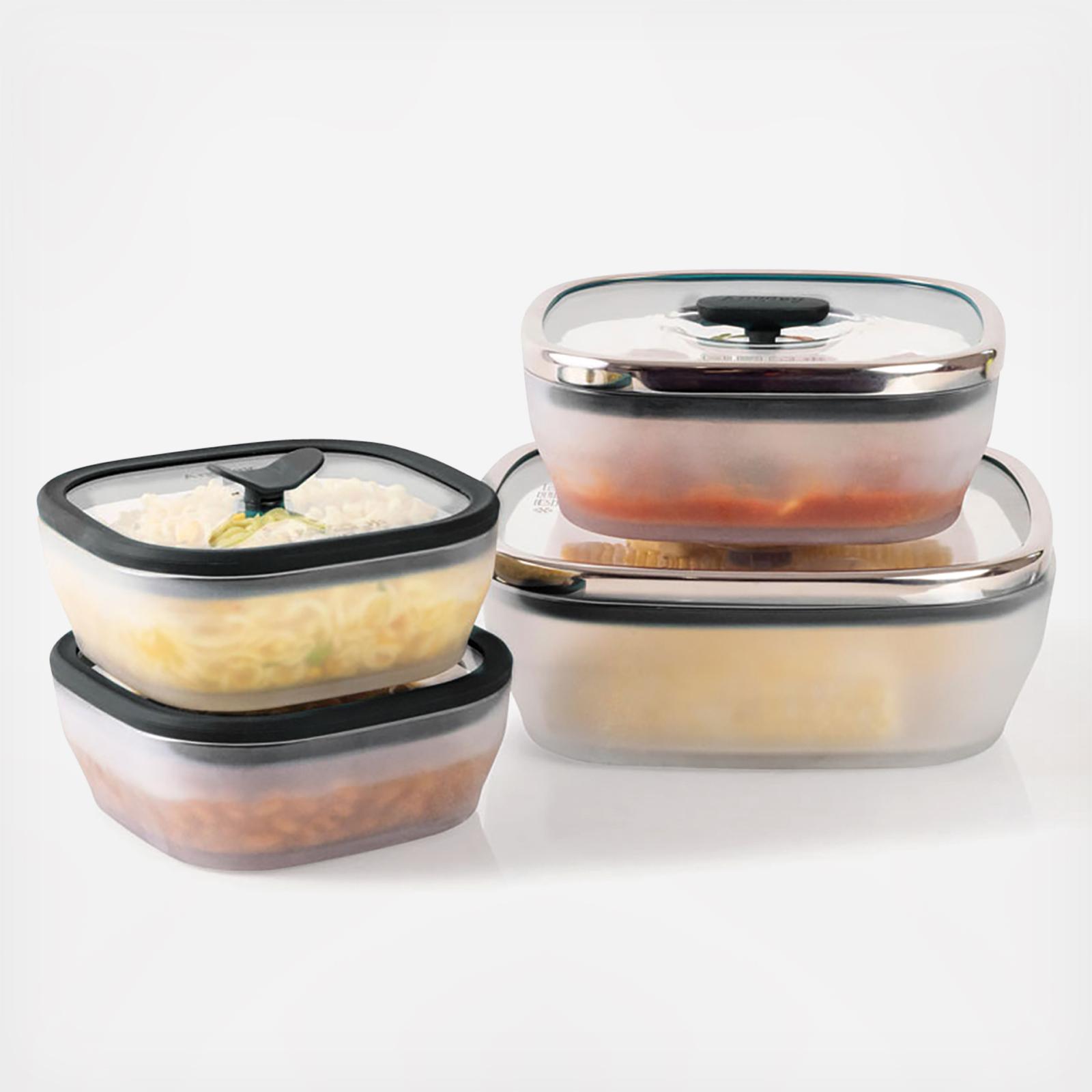 Anyday, 8-Piece Square Frosted Glass Cookware & Storage Set | Zola