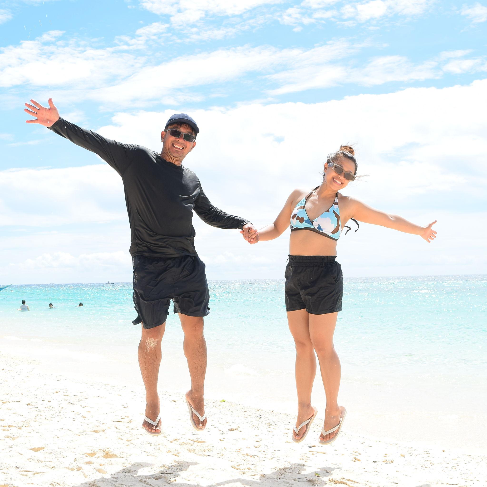 During our Boracay island hopping trip.