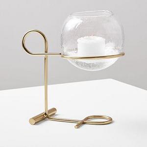 Brass + Glass Globe Centerpiece Candleholder