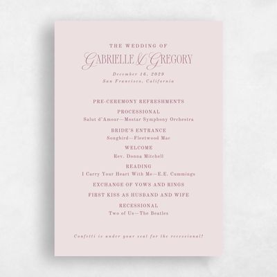 Purple Simple Wedding Program - Summit