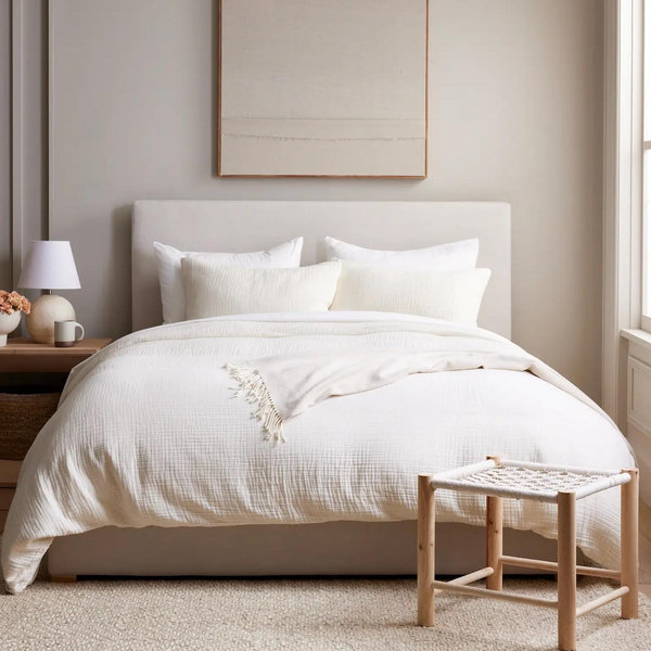 Organic Airy Gauze Duvet Cover Set | Quince (King Size) (“undyed” color)