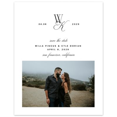 White Simple Wedding Digital Save the Date - Lux Portrait