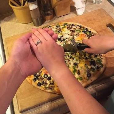 The homemade pizza we had the night of our engagement.