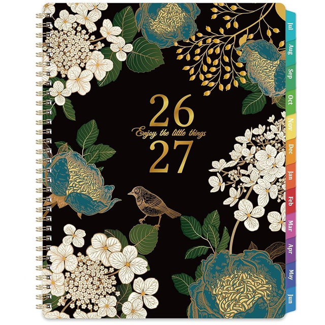Planner 2026-2027 - Academic Planner 26-27, Jul.2026 - Jun.2027, 8" x 10", 2026-2027 Planner Weekly Monthly with Colorful Tabs, Twin-wire Binding, Back Pocket