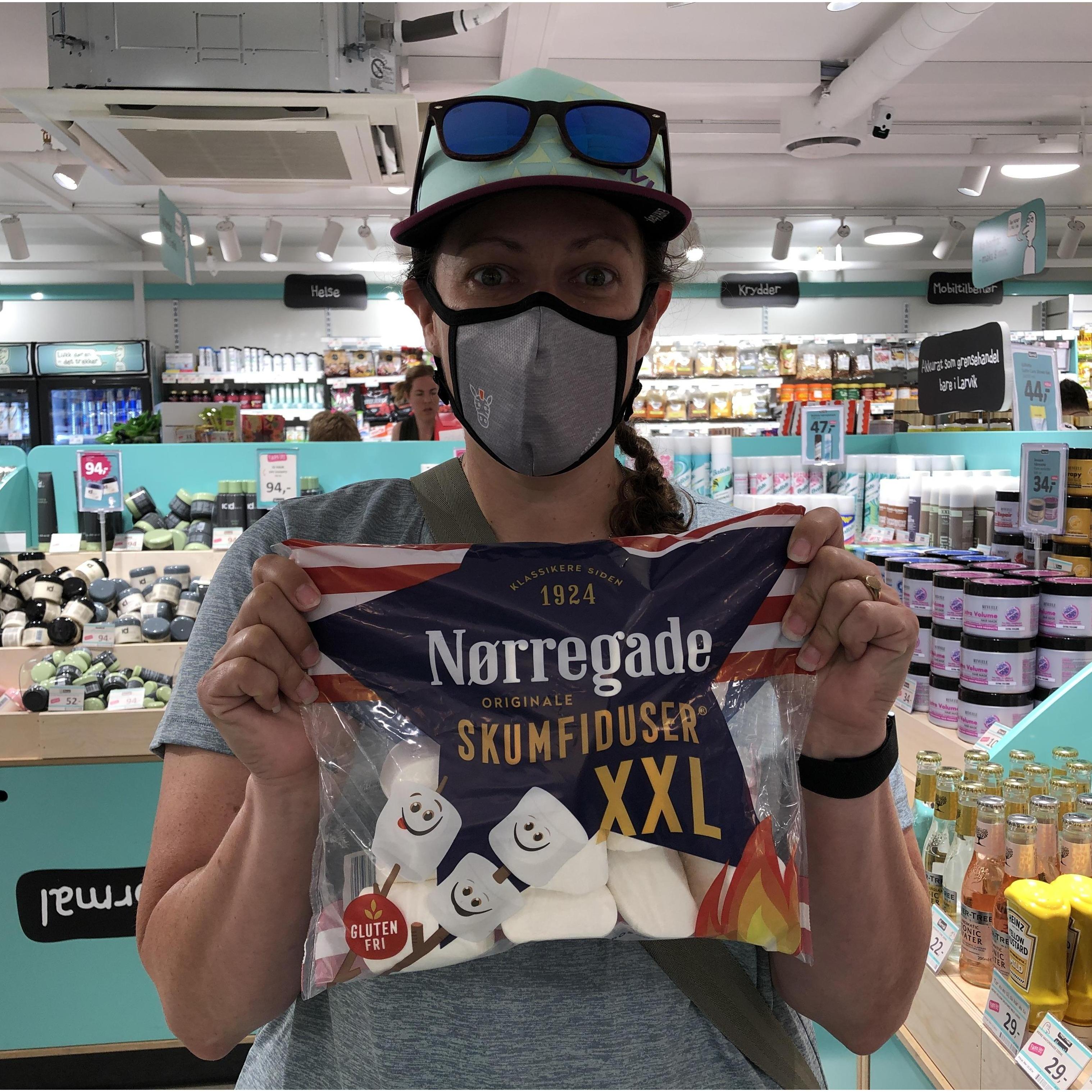 Can you see how excited Cori is to find marshmallows in Norway...giant ones at that!!!