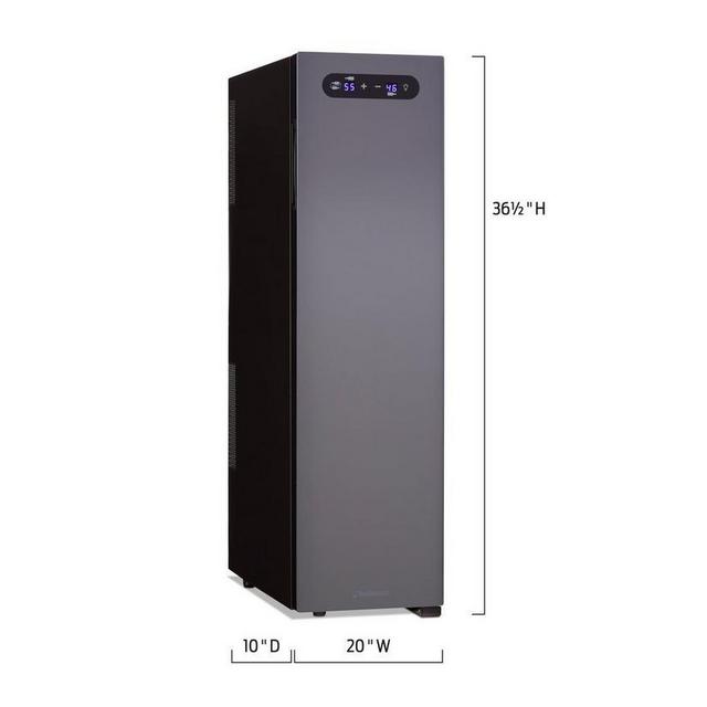Wine Enthusiast 18-Bottle Slimline Dual Zone Wine Cooler with Upright Bottle Storage