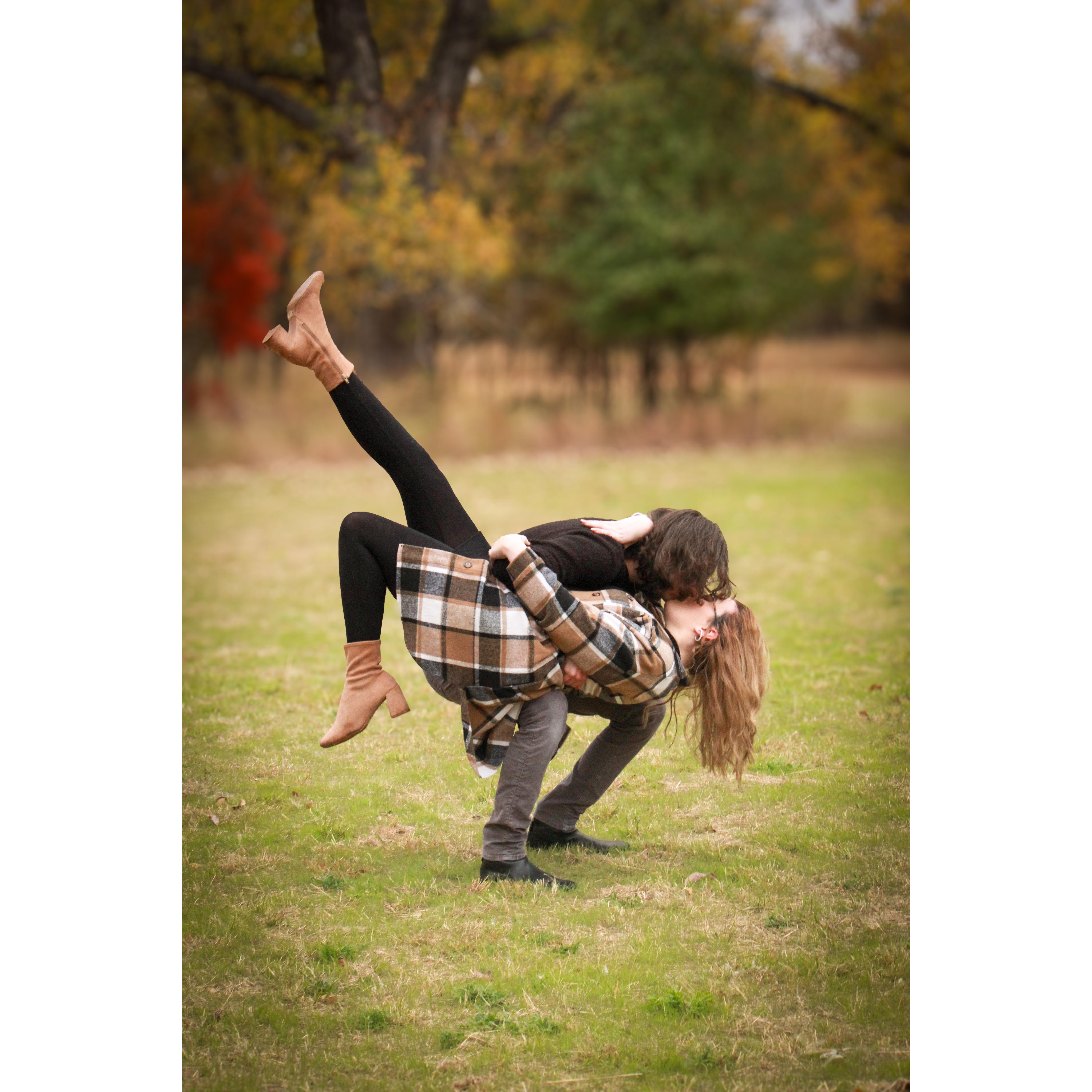 Practicing for our first dance