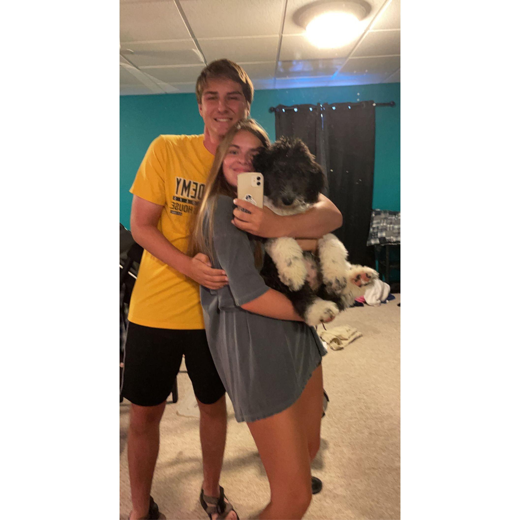 Fun picture with our puppy!