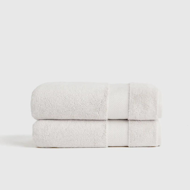 Turkish Ultra Luxe Plush Bath Towel (Set of 2) in Silver