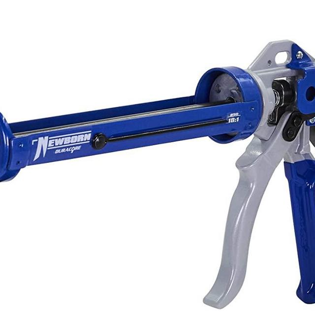 Newborn 250 Super Smooth Rod Revolving Frame Caulking Gun, 1/10-Gallon Cartridge Capacity, 18:1 Thrust Ratio