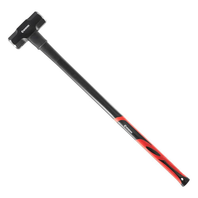 INTERTOOL Sledgehammer 8 lbs – Sledge Hammer for Demolition, Construction, & Stake Driving - Reinforced Steel 36” Overstrike Protection with Shock Absorbing Non-Slip Handle HT08-0244