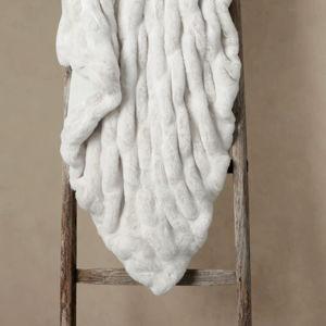 Faux Fur Luxe Oversized Pleated Throw