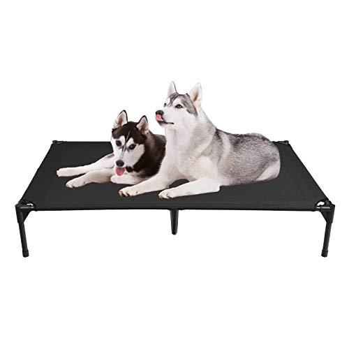 Veehoo Elevated Dog Bed, Portable Raised Pet Cot, Waterproof & Breathable Mat, Durable Textilene Mesh Fabric, No-Slip Feet, Indoor or Outdoor Use
