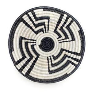 Flat Woven Pot Holder - White Zig Zag