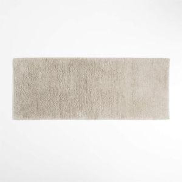 Rylan Organic Cotton Natural Taupe Bath Mat 24"x60" + Reviews | Crate & Barrel