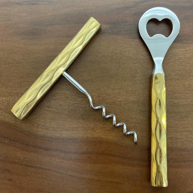 Truro Gold Bottle Opener & Cork Screw Set