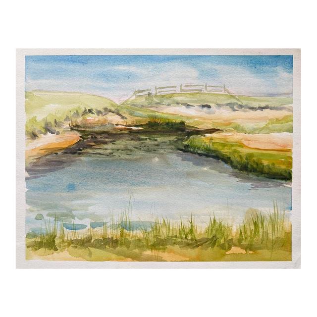 1980s Impressionist Watercolor Landscape