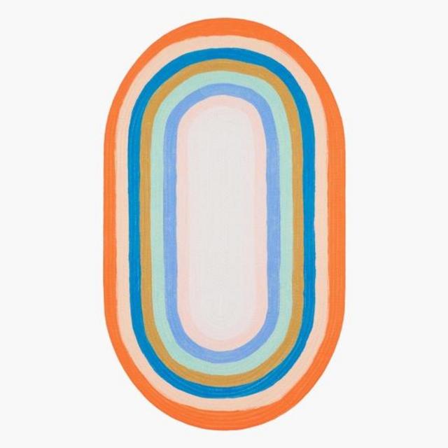 Painted Stripe Multi Braided Rug