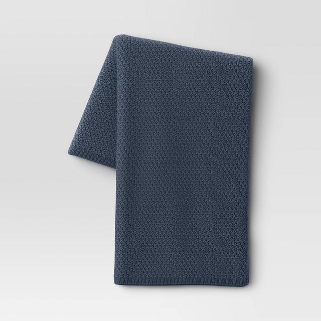 Oversized Recycled Knit Throw Blanket Blue - Threshold™