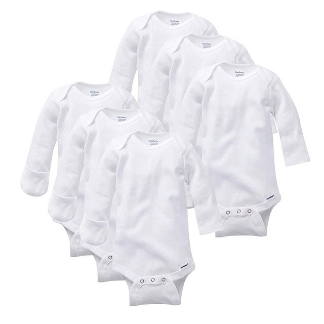 Gerber Baby 3-Pack Or 6-Pack Long-Sleeve Mitten-Cuff Onesies Bodysuit