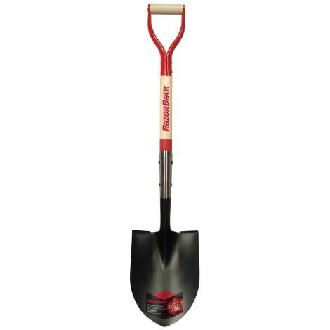 Razorback Round Point Shovel w/ Wood Handle & Steel D-Grip