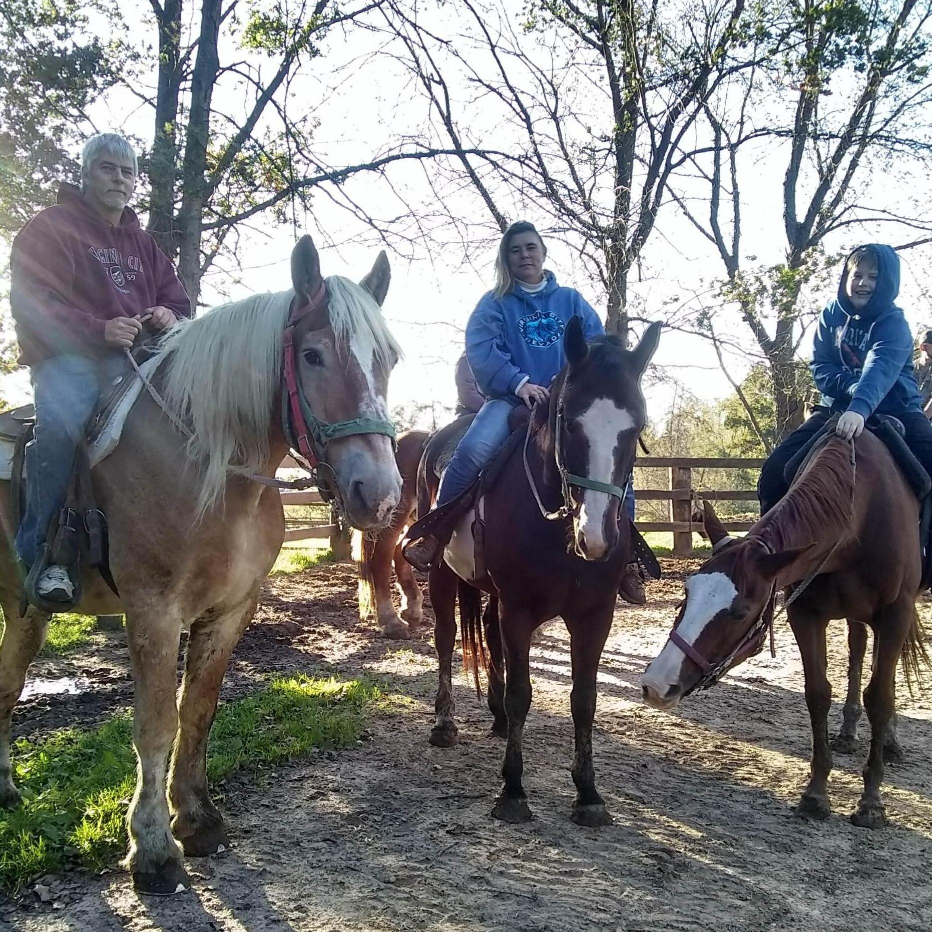 Horseback Riding with our Grandson Hayden. It was a wonderful visit!
