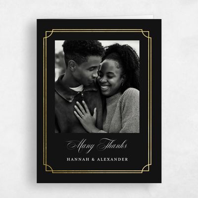 Black Portrait Wedding Thank You - Vernazza Photo Foil