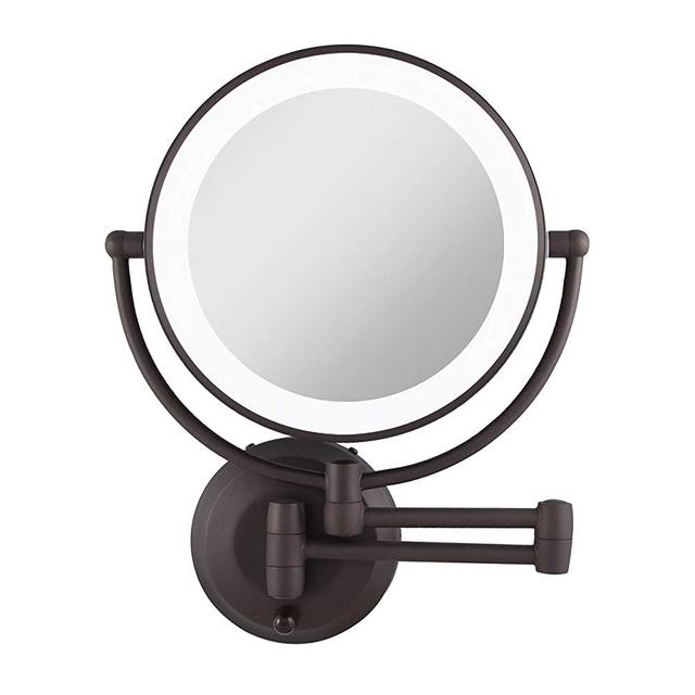Zadro 10X/1X Magnification Cordless LED Lighted Dual Sided Wall Mirror, 7-1/2 Inch, Oil-Rubbed Bronze
