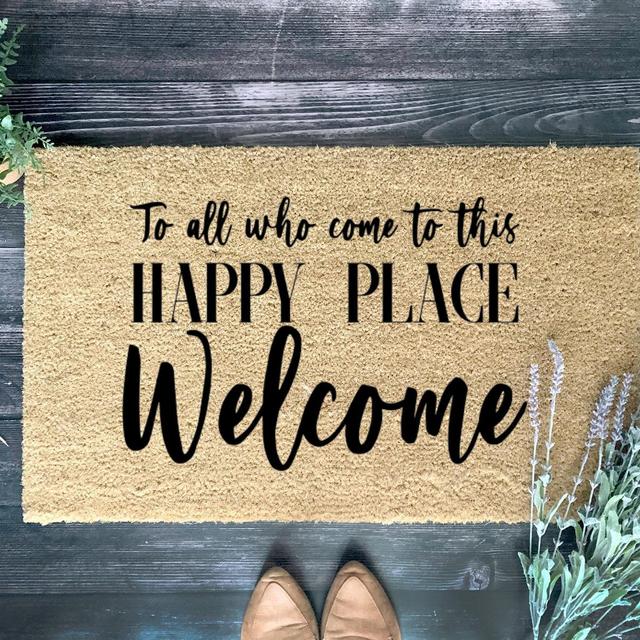 Walt Disney Doormat | Happy Place | Disney Gift | Custom Doormat | Closing Gift | Welcome Doormat | Front Door Mat | Home Decor|Disney Gift