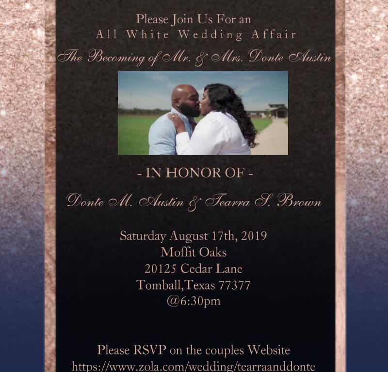 The Wedding Website of Tearra Brown and Donte Austin