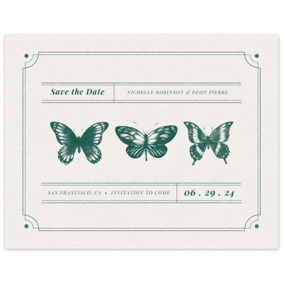 Emerald, Green Wedding Digital Save the Date - Chetumal Wings