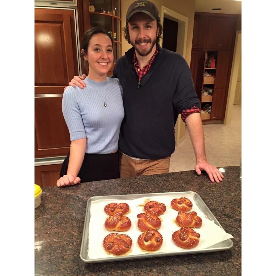 Showing off our pretzels in the Ciaravalli kitchen in 2015!