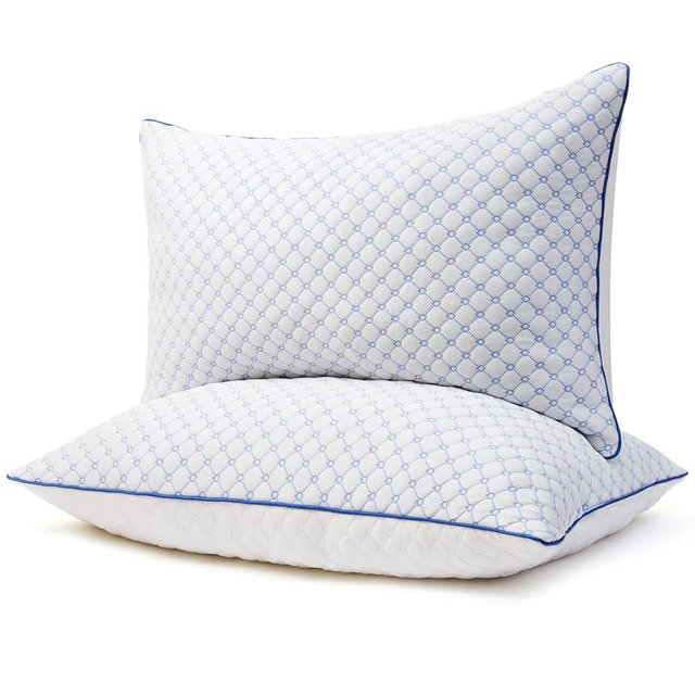 Yagamo Bed Pillows Queen Size Set of 2 for Sleeping, Soft and Supportive Bed Pillows with Memory Foam Filling for Side, Back and Stomach Sleepers, Neck Supportive-Queen Size, 2 Pack