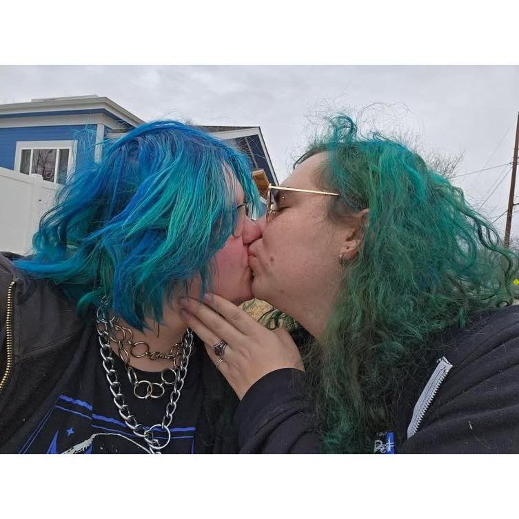 We have a photo from every trip of us kissing