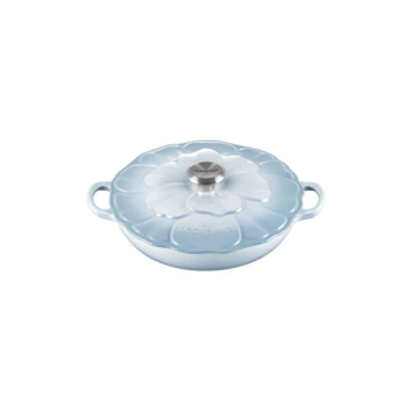 Le Creuset Signature Enameled Cast Iron Petal Braiser, 2.25qt., Coastal Blue