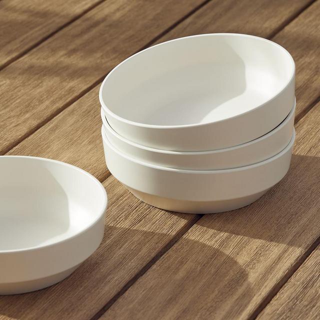 Aaron Probyn Melamine Dinnerware, Pasta Bowl, Stone White, Solid, Set of 4