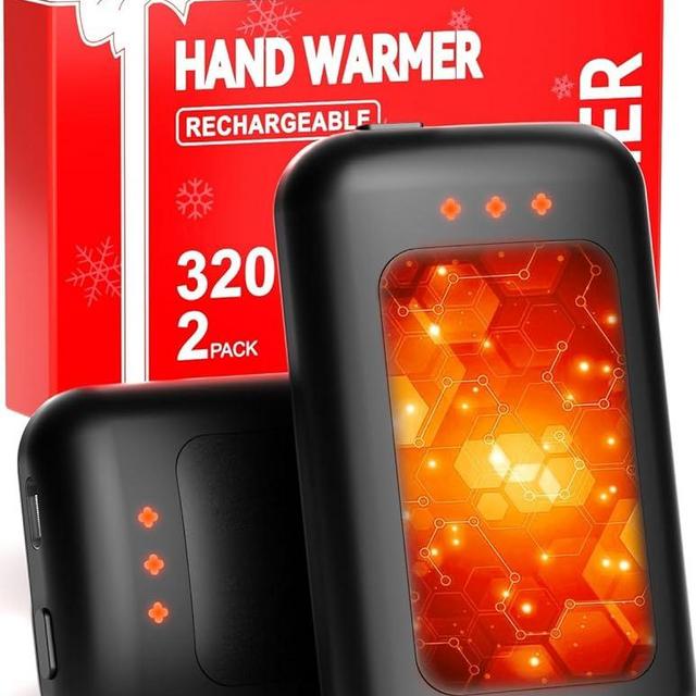 Hand Warmers Rechargeable, 2 Pack 6400mAh Electric Hand Warmer, 16 Hours Lasting, Great for Outdoors, Camping, Gifts for Men Women