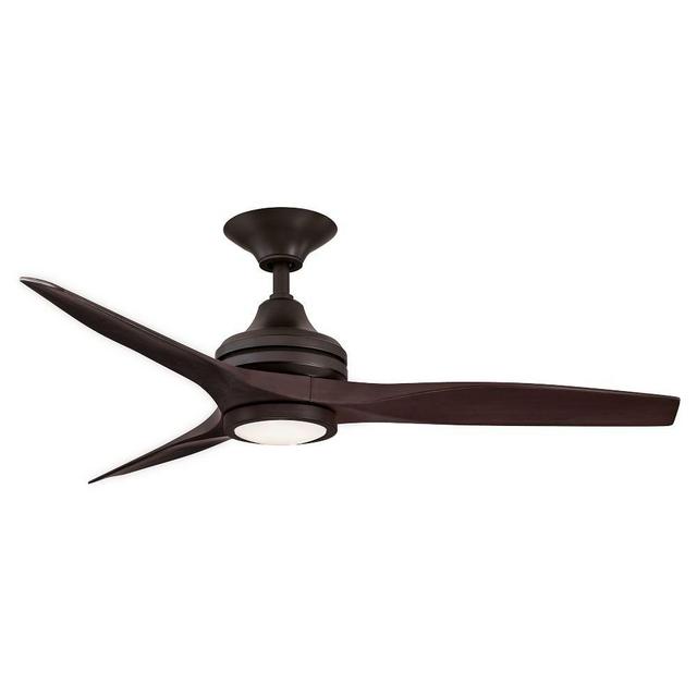 Fanimation Spitfire Ceiling Fan With Light Kit, Antique Bronze + Dark Walnut, 48"